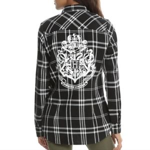 Harry Potter Hogwarts Plaid Girls Woven Button-Up PLUS SIZE